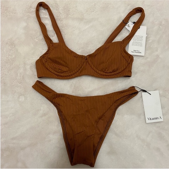 Vitamin A Ribbed Bikini Set - Picture 3 of 5